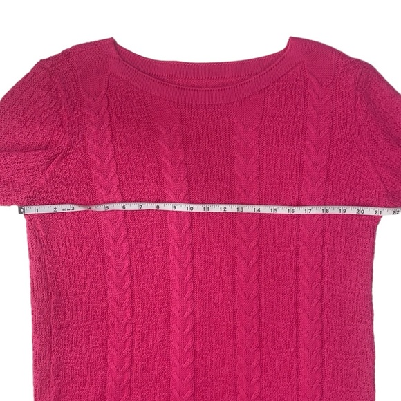 Pink Oversized Cable Knit Sweater, Size Medium - Picture 10 of 14